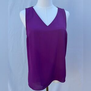 Nine West Purple Sleeveless V-Neck Blouse XS | Layering Tank